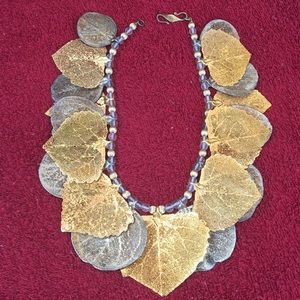 Gold and silver leaf necklace!